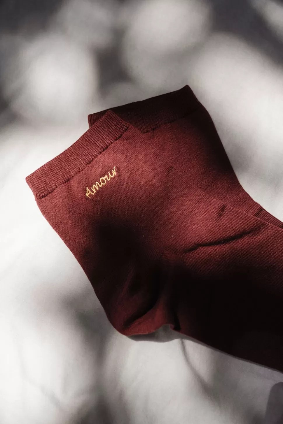 eseOese AMOUR SHORT SOCKS BURGUNDY Best