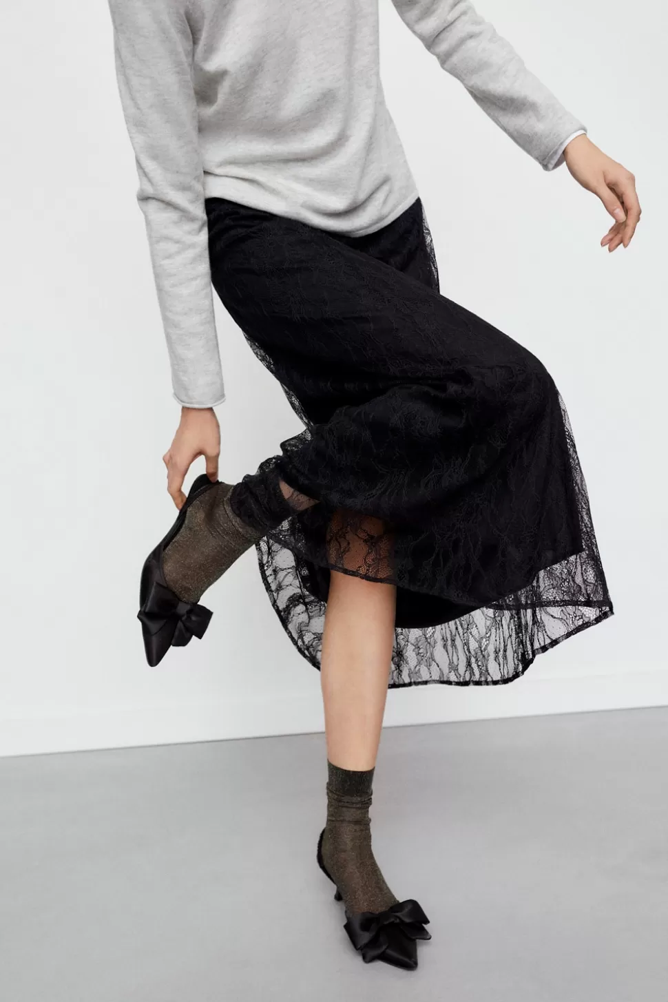 eseOese ANNABELLA LACE SKIRT NEGRO Outlet