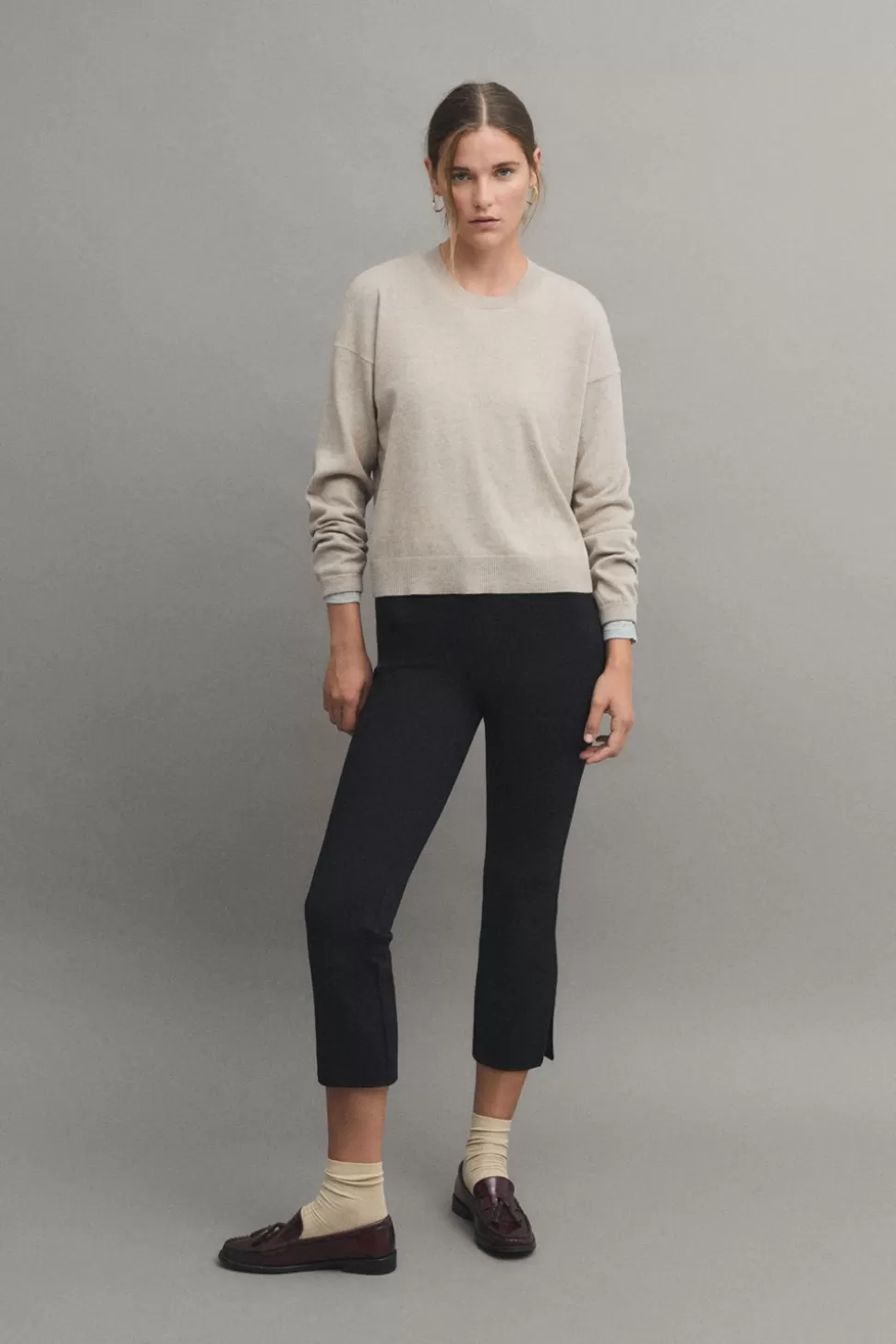 eseOese COLLEGE SWEATER TAUPE Outlet