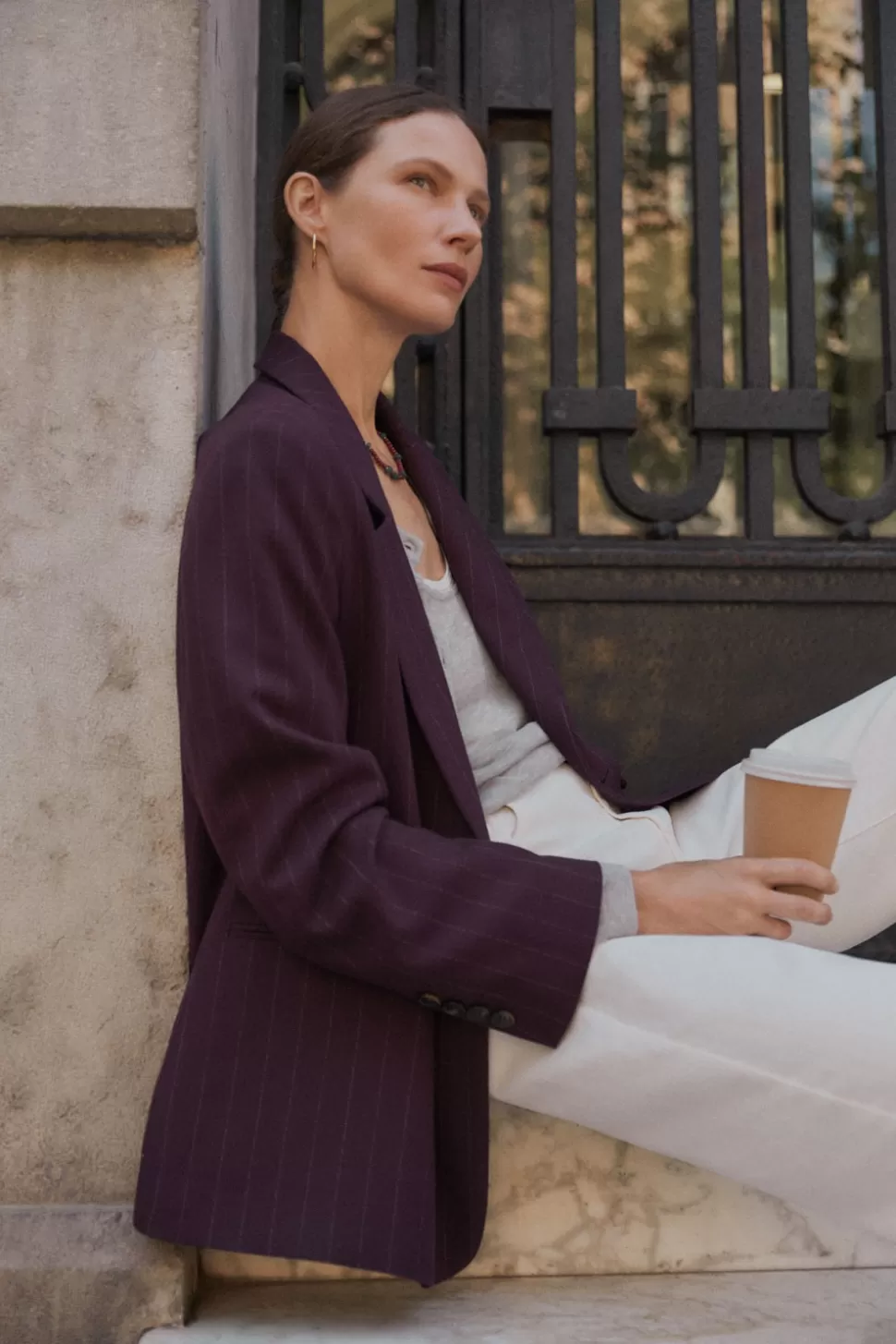 eseOese DIPLOMÁTICO BLAZER BERENJENA New