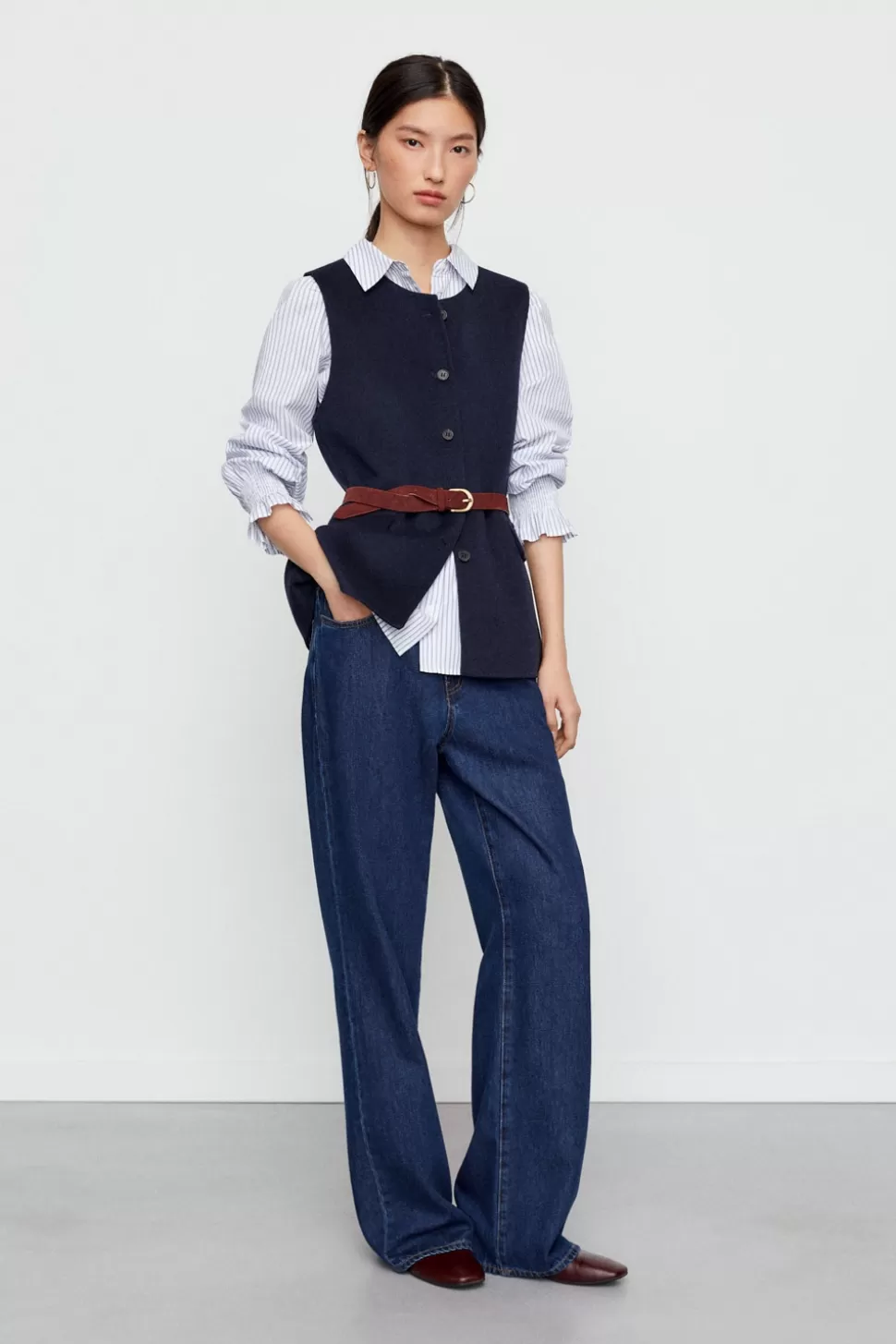 eseOese EDWARD WOOL VEST NAVY Flash Sale