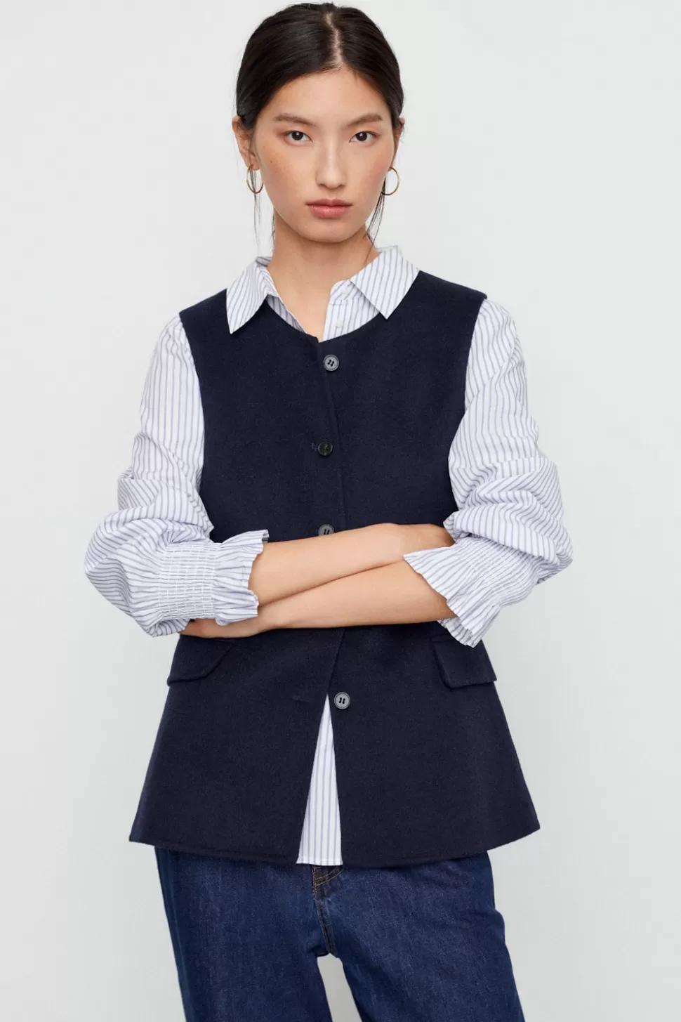 eseOese EDWARD WOOL VEST NAVY Flash Sale