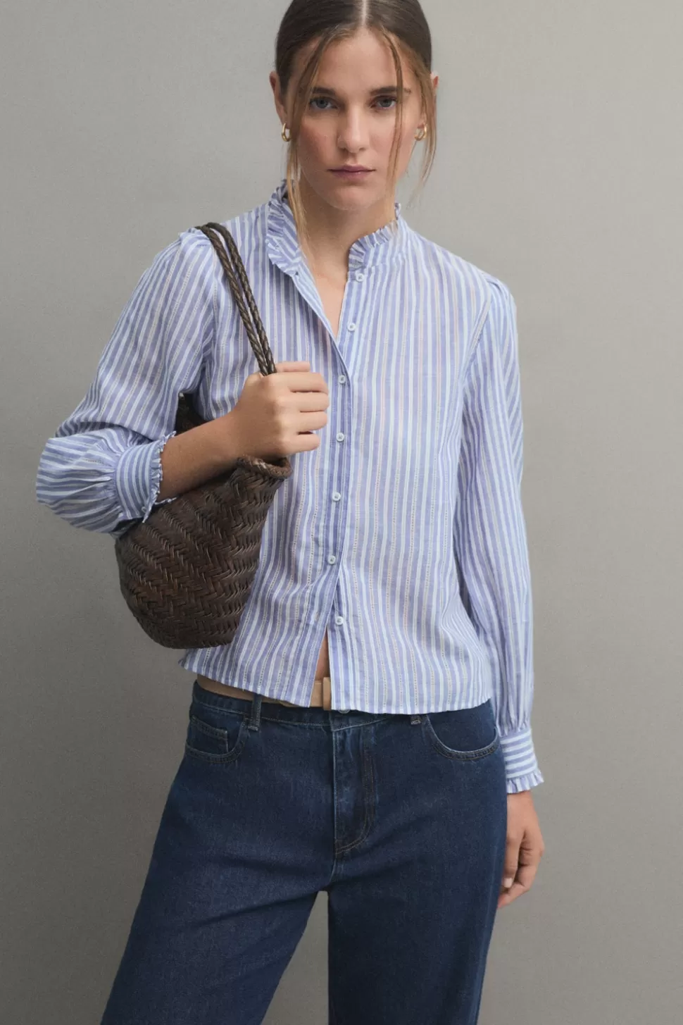 eseOese ELOISA ROMANTIC SHIRT BLUESTRIPE Shop