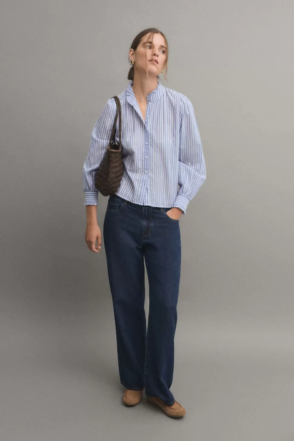 eseOese ELOISA ROMANTIC SHIRT BLUESTRIPE Shop