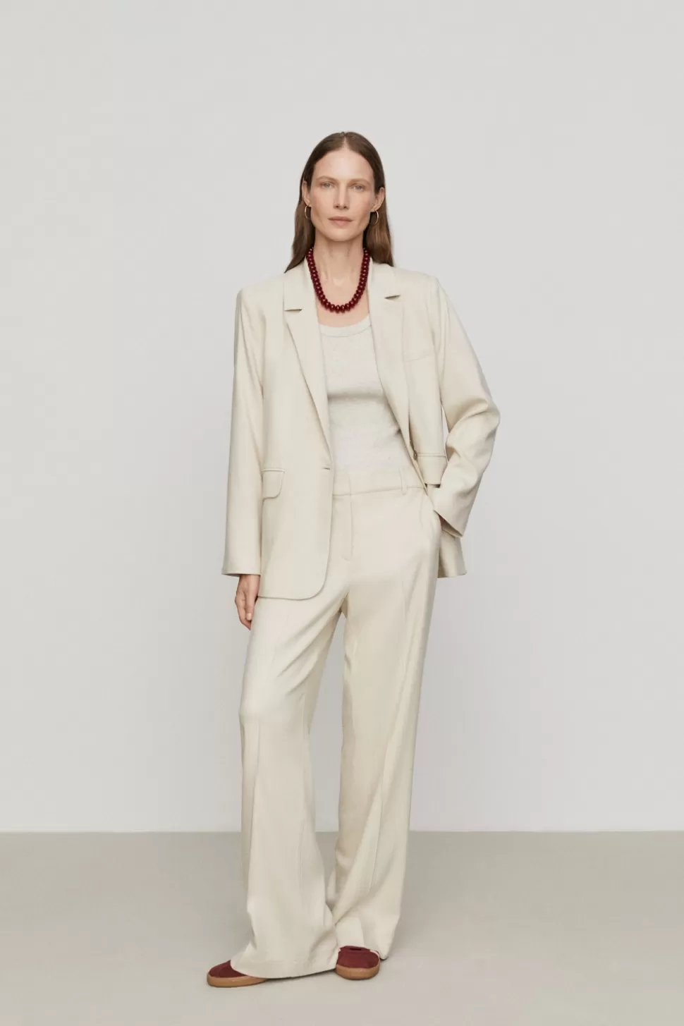 eseOese ESPIGA FLUIDO BLAZER AVENA Fashion