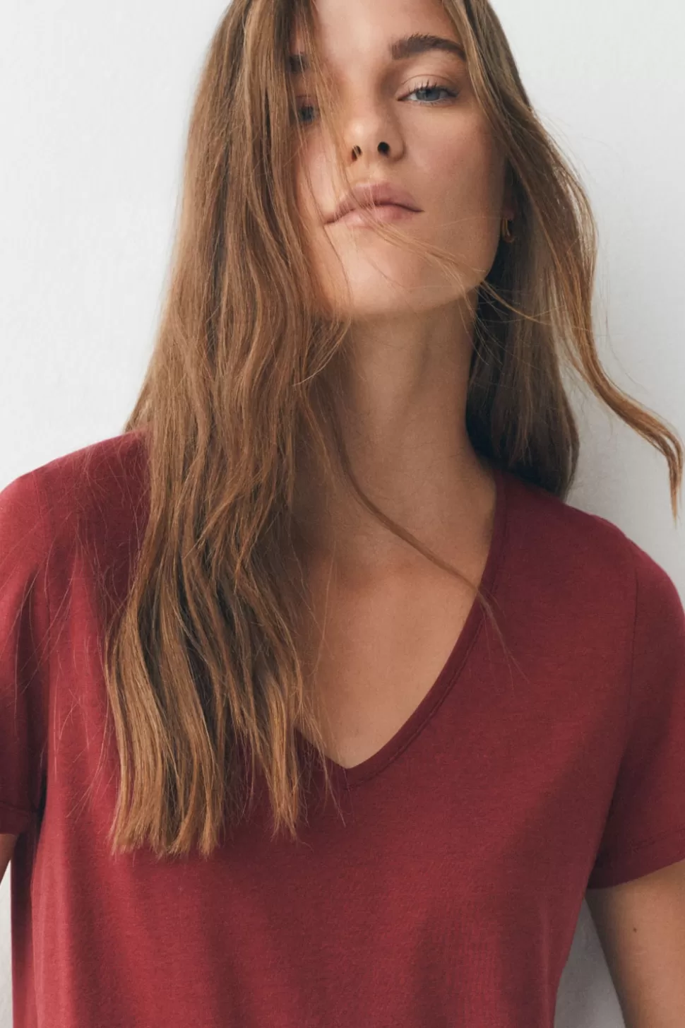 eseOese FLUIDA COTTON T-SHIRT BURDEOS Cheap
