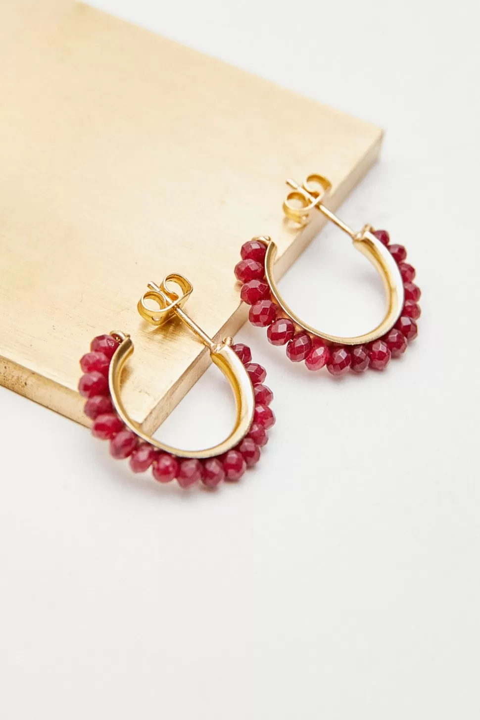 eseOese GARNET EARRINGS BURGUNDY Fashion