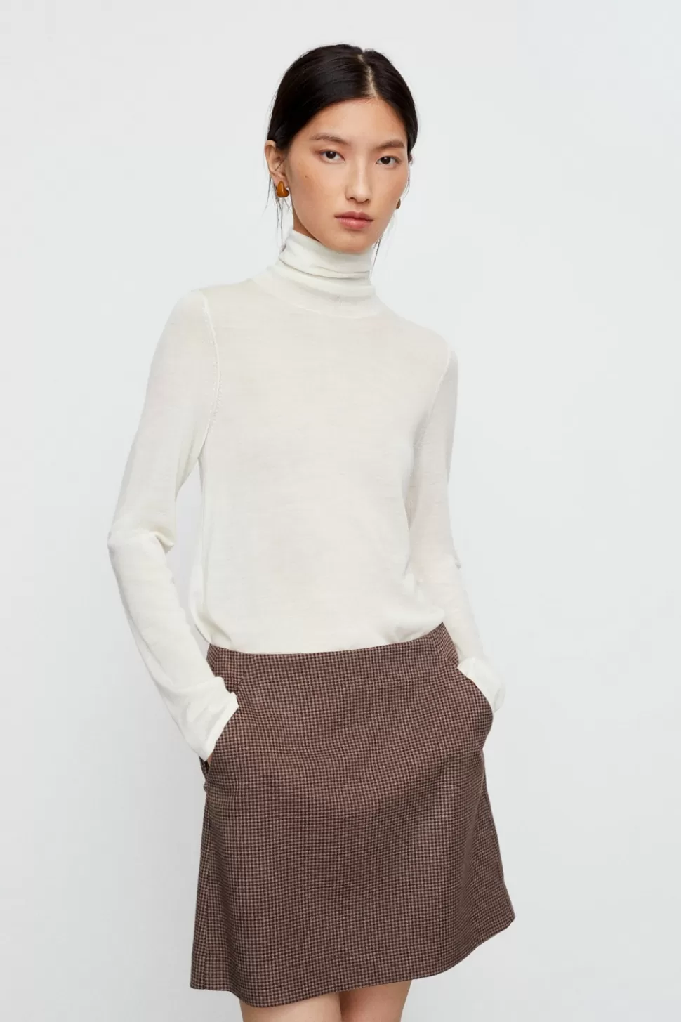 eseOese HALSTON FINE-KNIT TURTLENECK SWEATER ECRU Discount