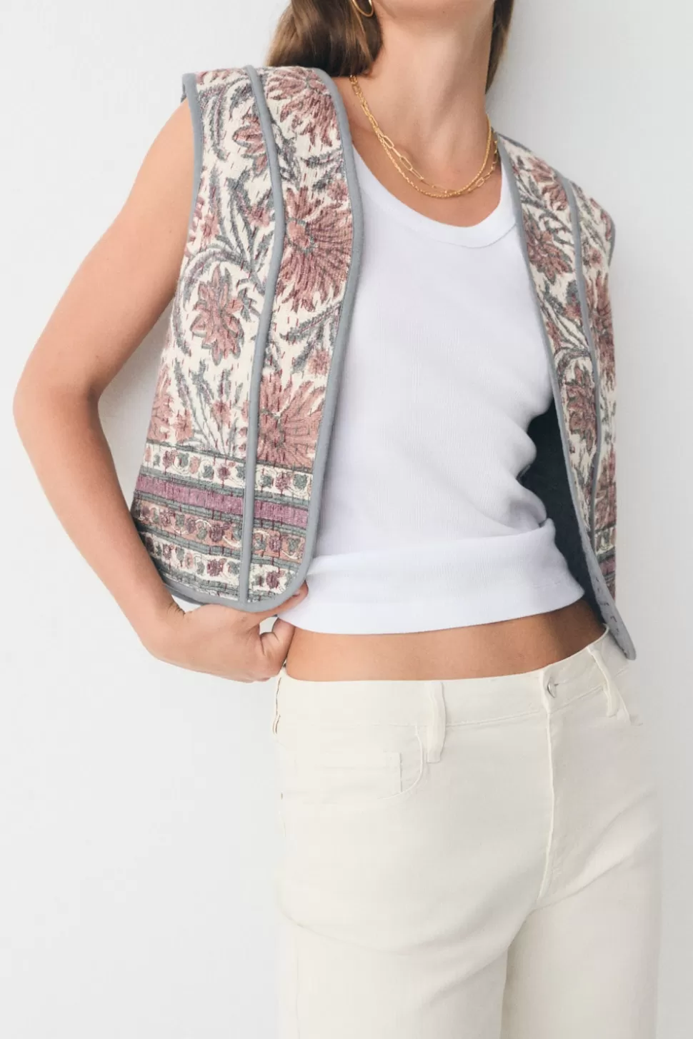 eseOese KILIM VEST DUSTYBLUE Sale