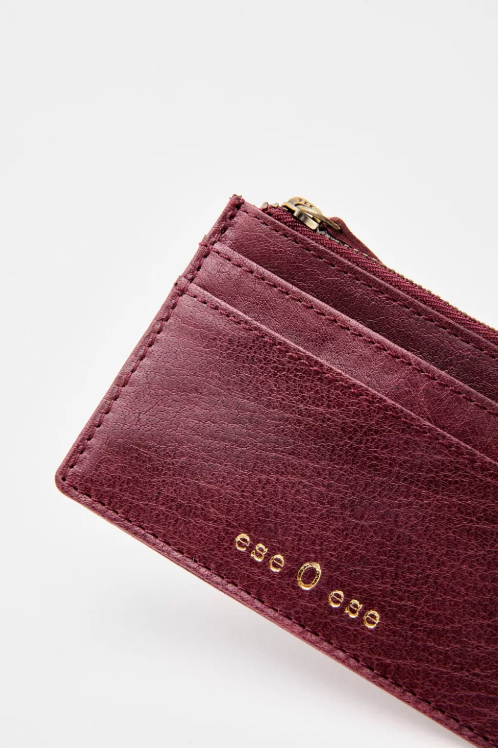 eseOese LEATHER CASE CARD BURGUNDY Fashion