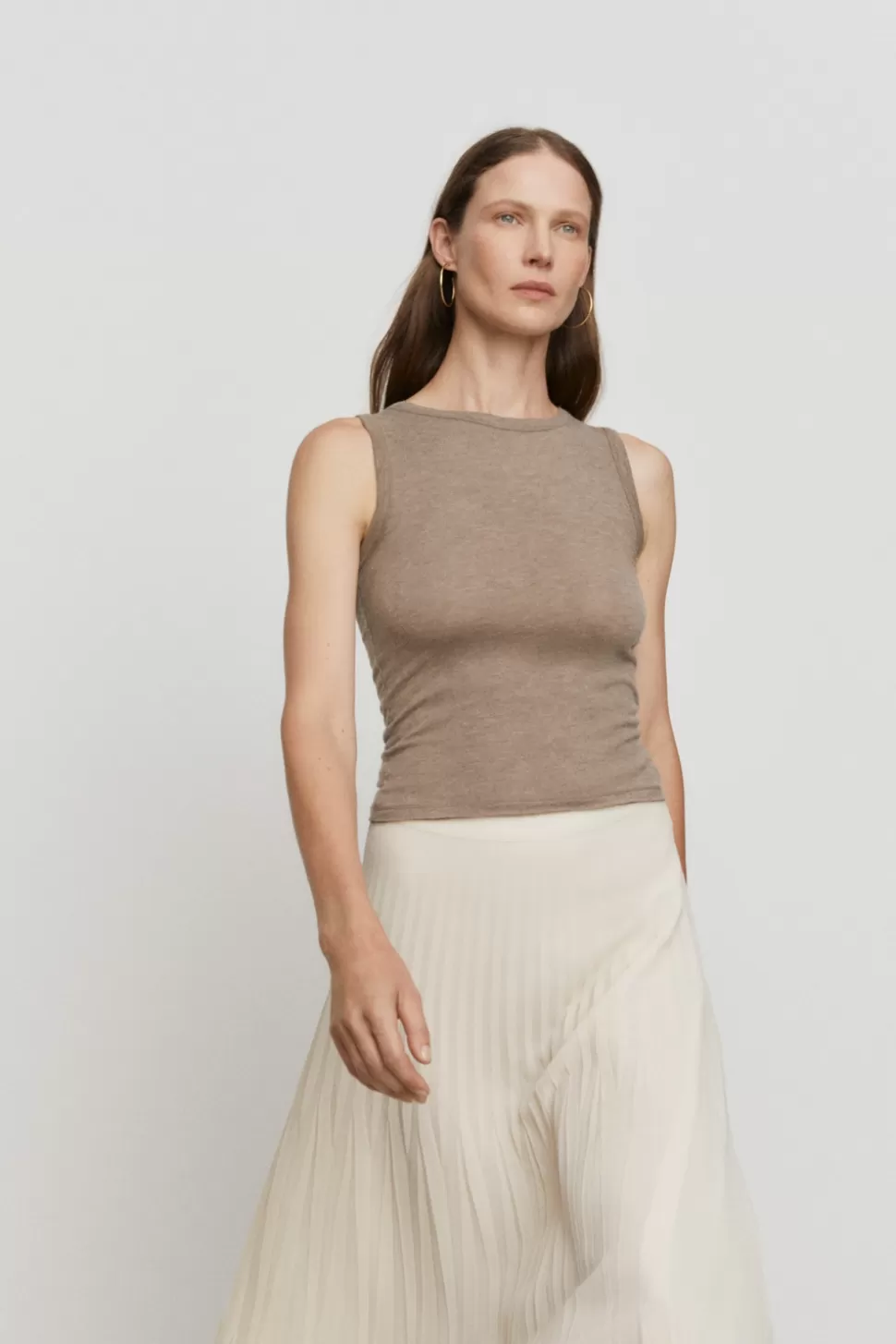 eseOese LISETTE PLEATED MIDI SKIRT CRUDO Hot