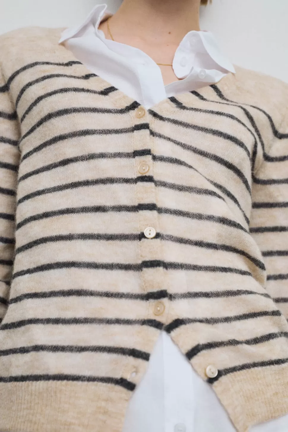 eseOese LOIRE CARDIGAN ECRU-GREY Outlet