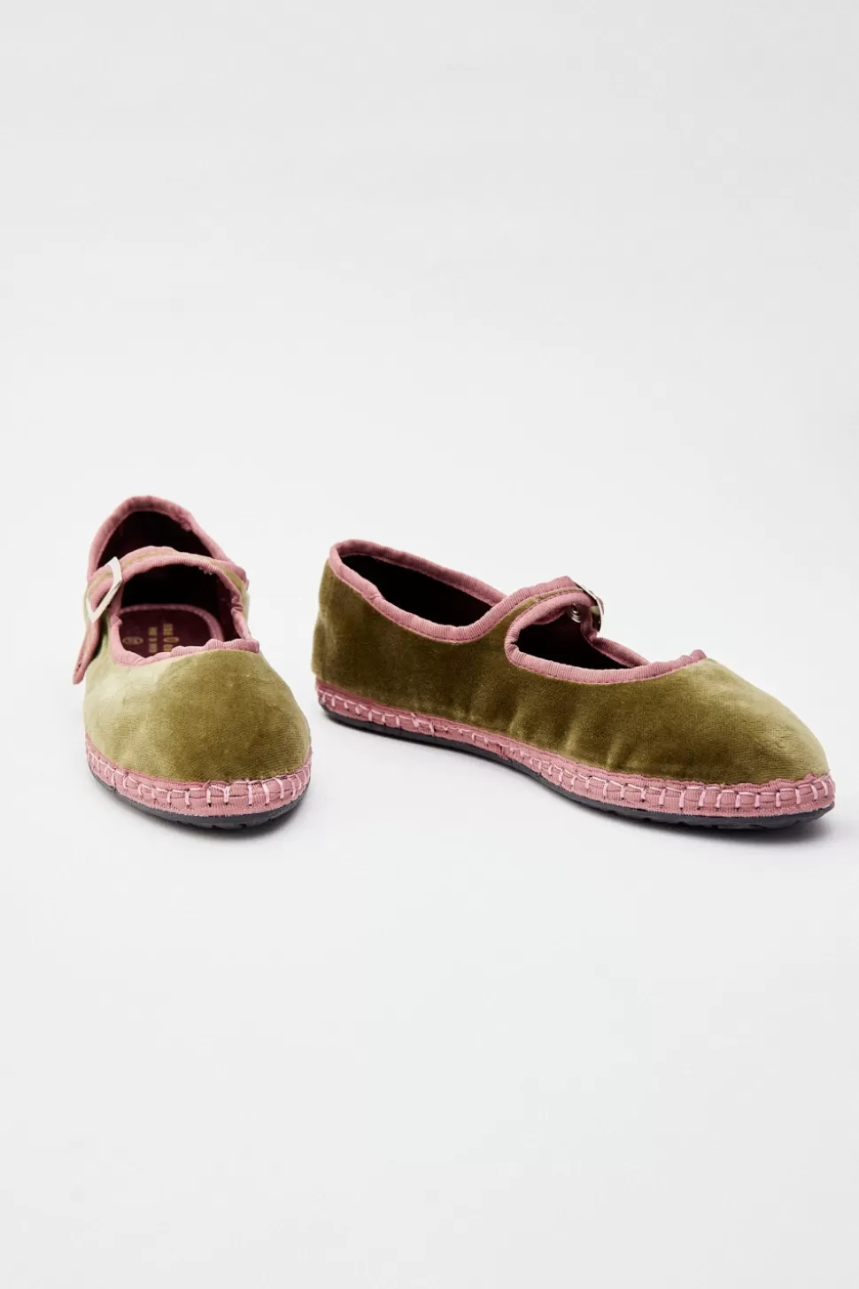 eseOese MARY JANE VELVET BALLET FLATS GREENGRASS Cheap