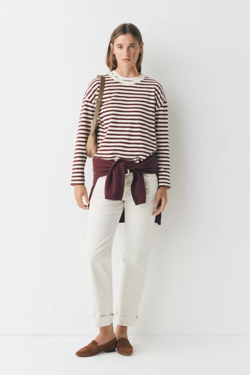 eseOese STRIPES SWEATSHIRT ECRU-BURDEOS Shop