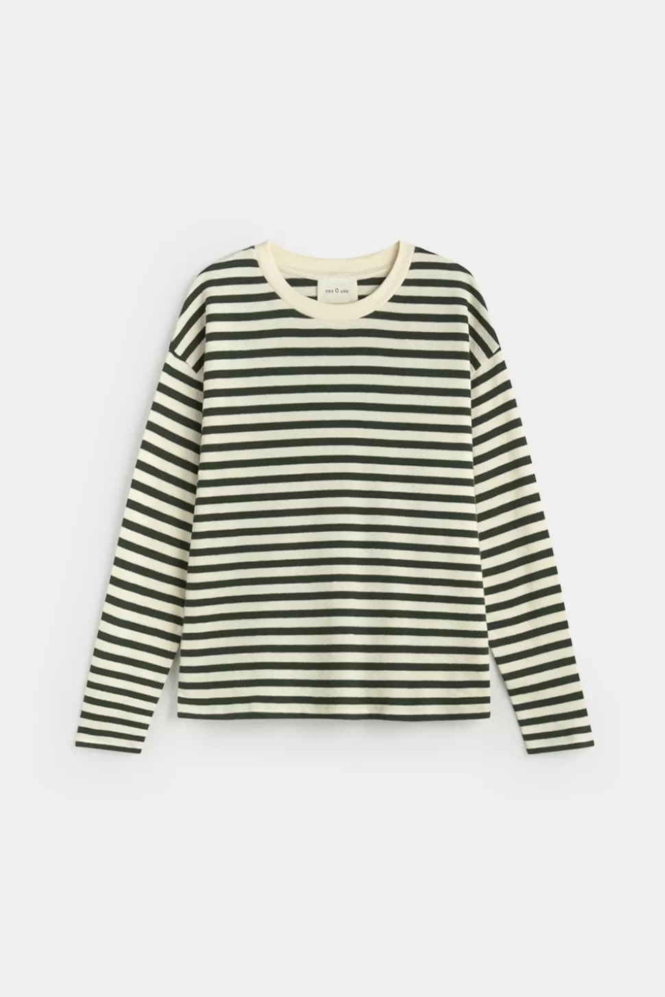 eseOese STRIPES SWEATSHIRT ECRU-FORESTGREEN Store