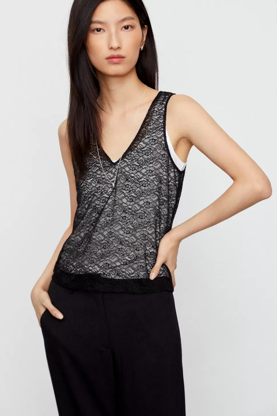 eseOese TANK LACE NEGRO Cheap