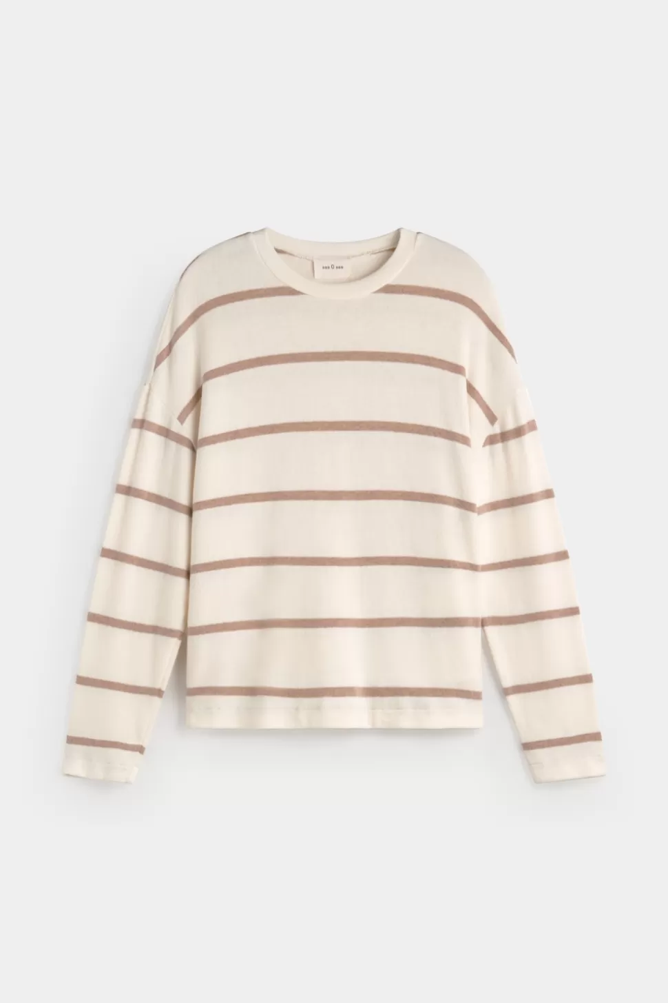 eseOese YALE STRIPES SWEATSHIRT ECRU-TAUPE New